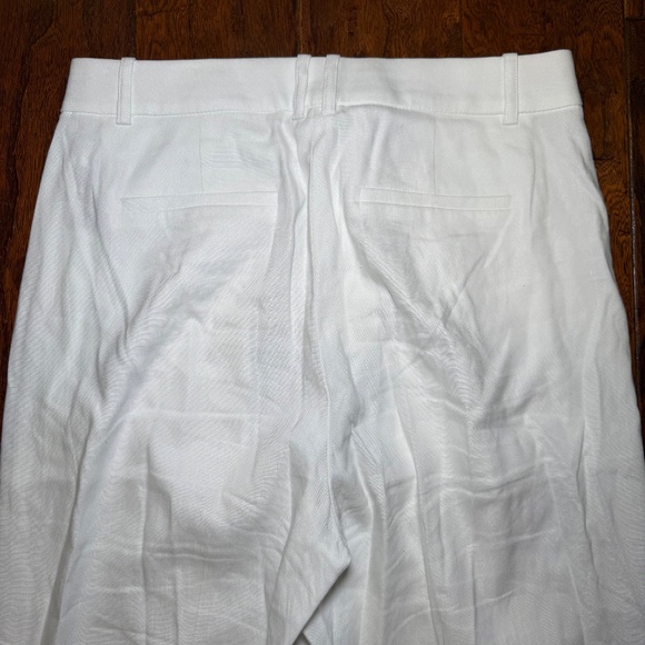 J. Crew White Linen Blend Pants High Rise Wide Leg Size 4 - Picture 6 of 9